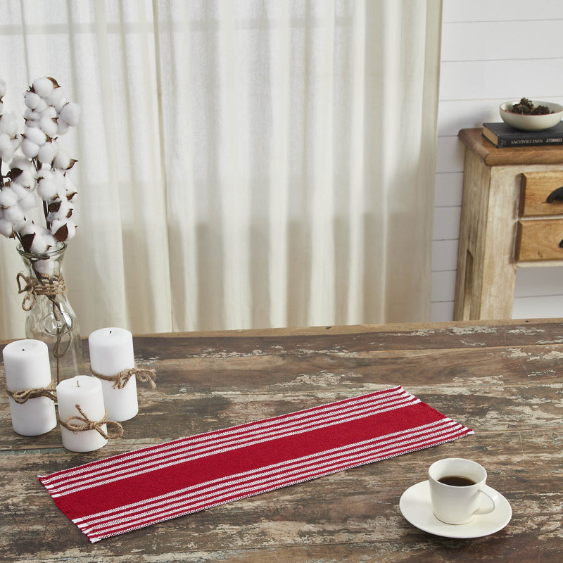 Arendal Rectangle Striped Cotton Table Runner, 24" x 8"
