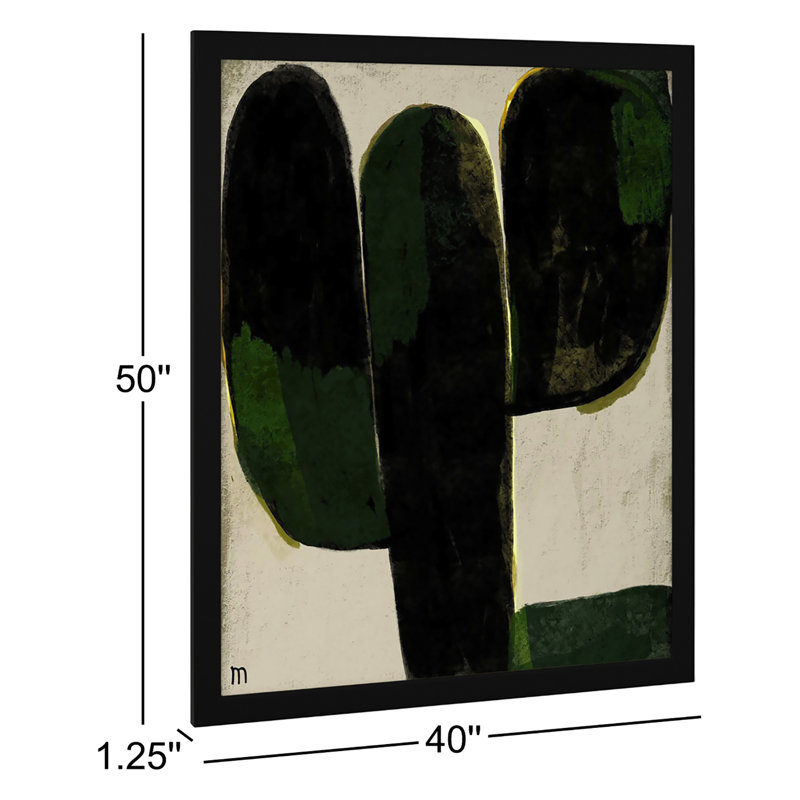 Succulent #1 Print by StudioM, 50" H x 40" W x 1.25" D, Black