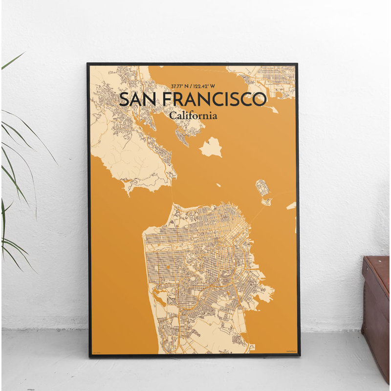 San Francisco City Map - No Frame Print, 43.2cm H x 27.9cm W x 0.1cm D