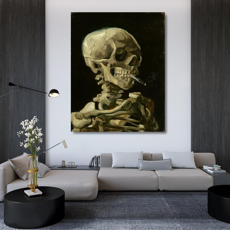 Skull With Burning Cigarette