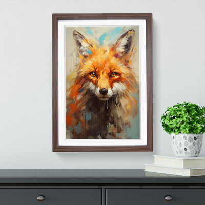 Fox Gestural Art - Framed Print