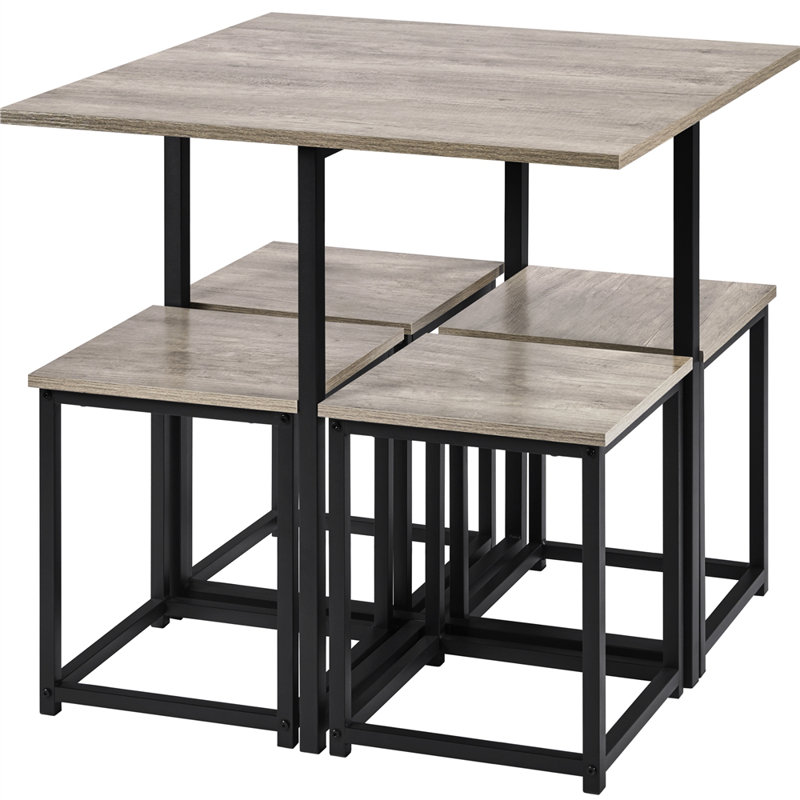 Ensemble repas pour 4 personnes Fawaz, gris, Gris