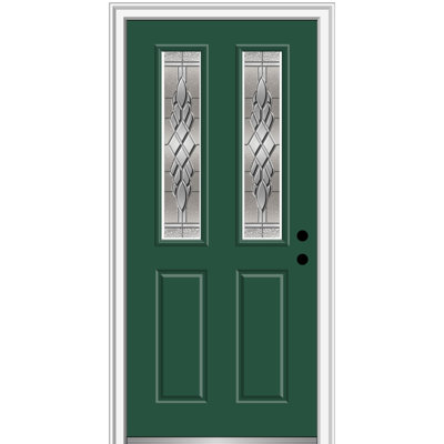 Porte d'entrée pré-montée en fibre de verre 2 panneaux 2 1/2 Grace Grace