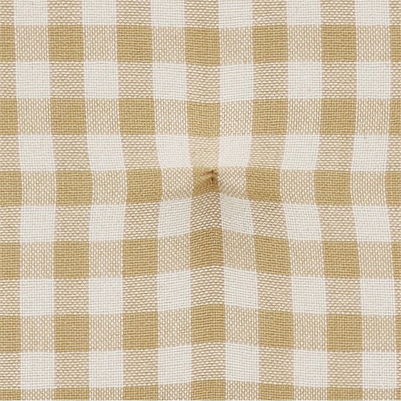 Golden Wheat Gingham Cotton Chair Pad - 15.5x17 Cushioned Seat Cushion - , Tan/Cream Checkered