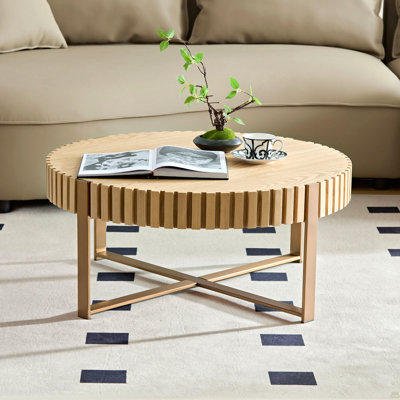 Table basse ronde moderne 31,5 pouces Modern Handcraft