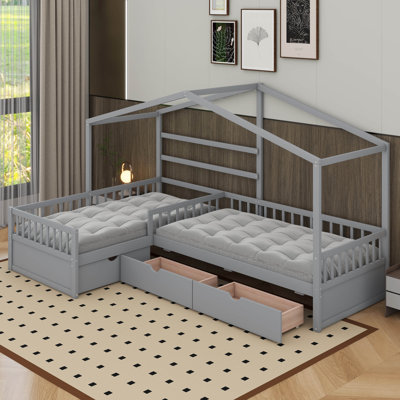 Lit plateforme simple avec tiroirs