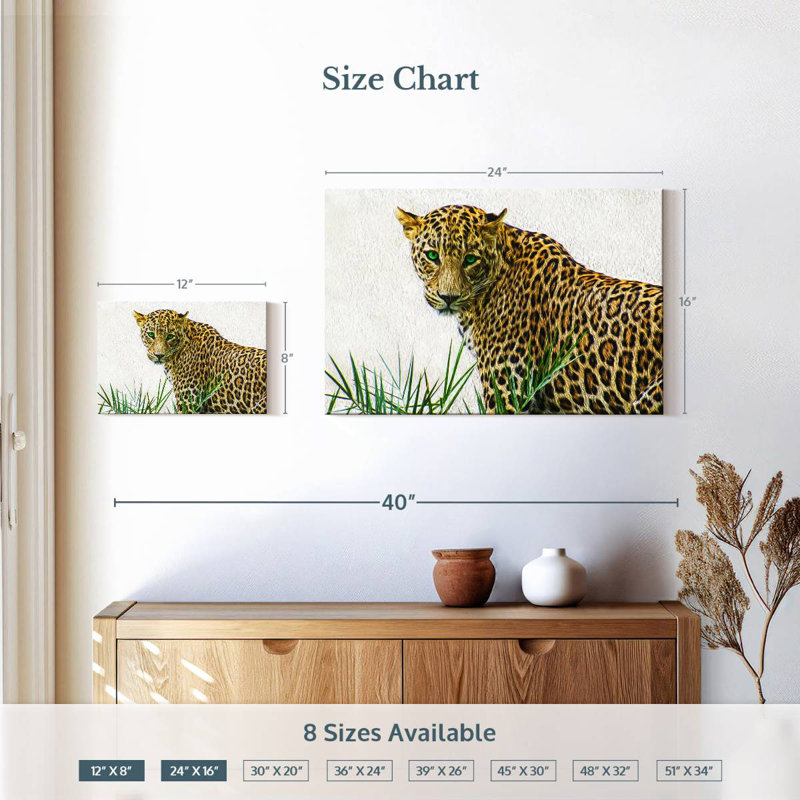 Brampt Wild Leopard, 16" H x 24" W
