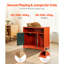 Meuble de rangement moderne pour chat d'intérieur, style maison, avec bac à litière intégré de 79 cm (31 po), étagères et table d'appoint. Convient à la plupart des bacs à litière. Couleur rouge. Fermeture hermétique pour limiter les odeurs.
