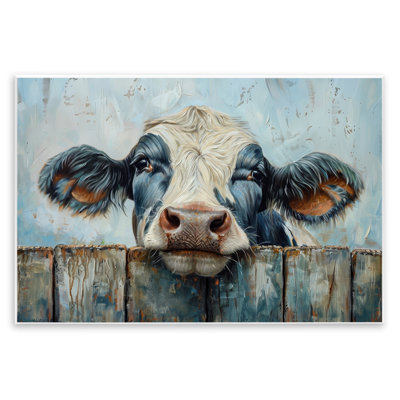 Howdy Neighbor Cow Wall Plaque Art by Petals Prints Design