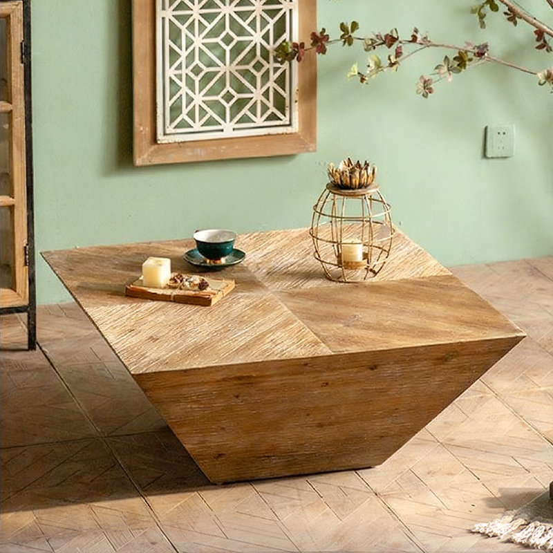 Table basse rétro en noyer massif