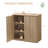34.4"W Fluted Sideboard with Faux Marble Top & 1.97" Thick Side Panels, 2-Door Buffet Cabinet-1404440746