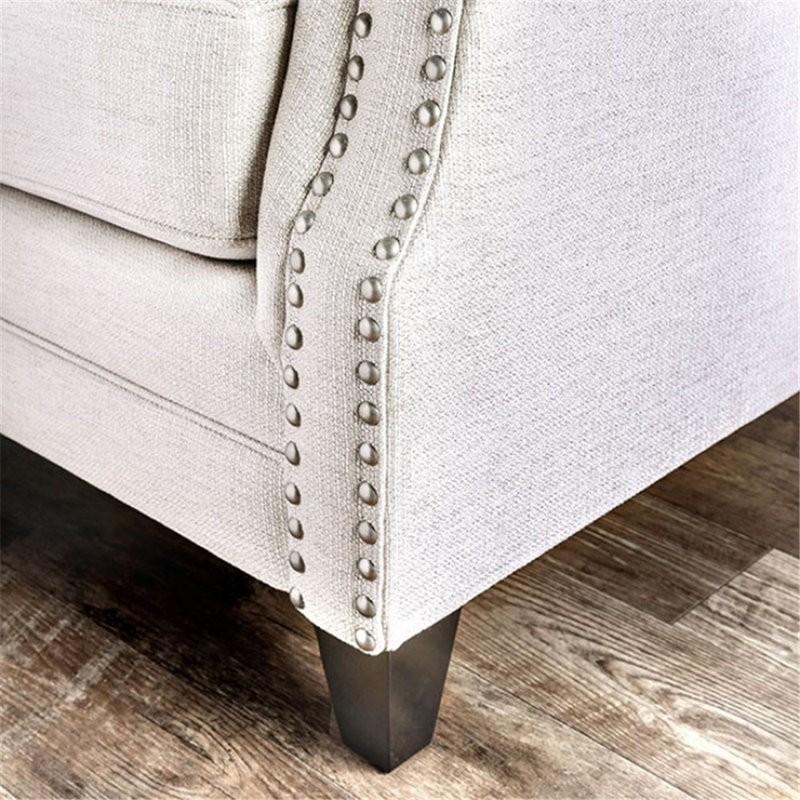 Pearce 66.5" Rolled Arm Loveseat, Ivory
