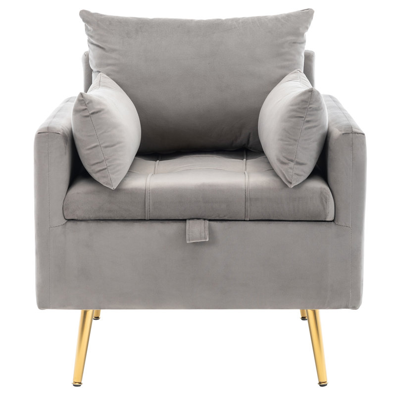 Karpeta Velvet Armchair, Grey