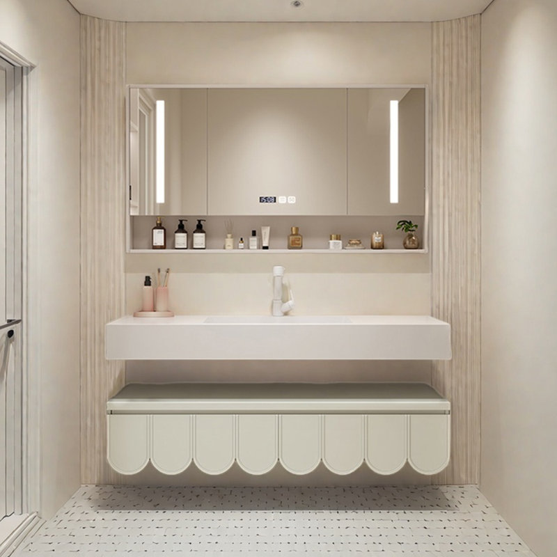 Simple and modern style bathroom cabinet, 55"