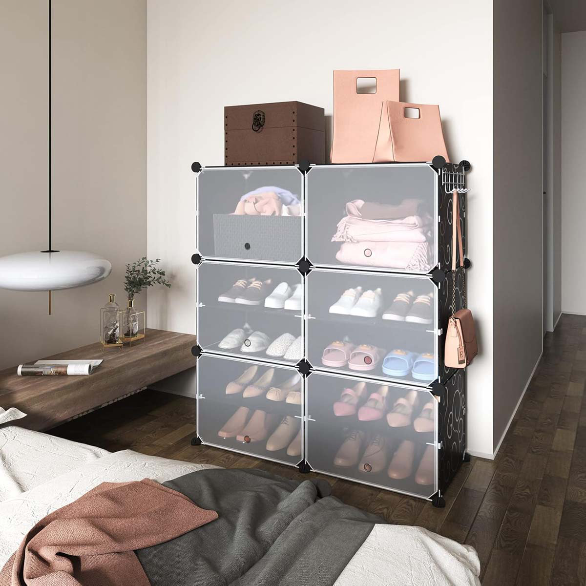 Rebrilliant Portable Shoe Rack Organizer 6-Tier Shoe Cabinet 24-Pair ...