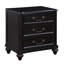 Table de chevet de chambre à coucher en brun anthracite, 3 tiroirs et beau grain traditionnel brun avec un style envoûtant