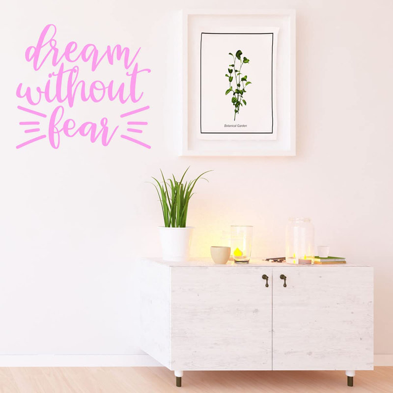 Adhésif décoratif Rêve sans peur, Rose, H 22 po x l 24 po