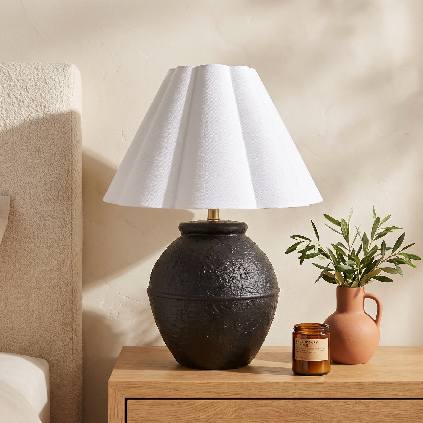 Ceramic Table Lamp, Black