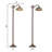 60"H Victoria Brown Candlestick Base With Stained Glass Dome Shade Floor