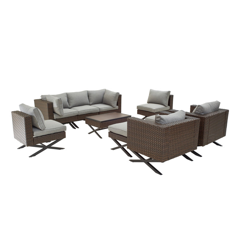 Boydston 7 - Person Patio Conversation Set with Cushions