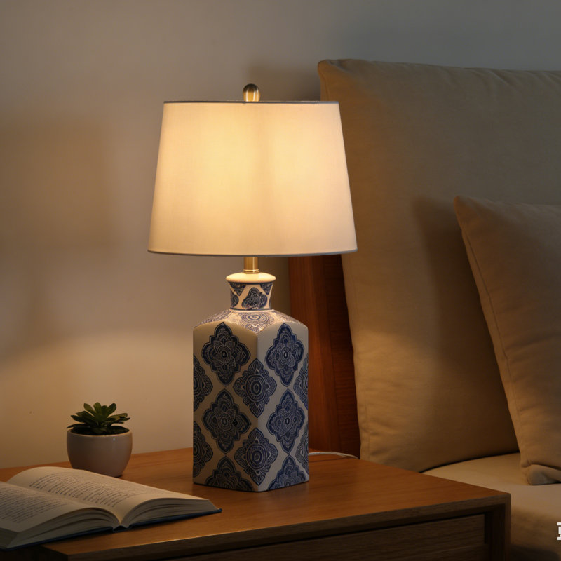 27"Modern Ceramic Lamp，Eay Assembly