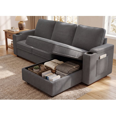 3 Seater Linen Blend Sofa Bed