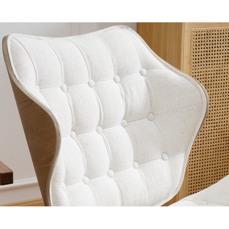 Méridienne avec repose-pieds Jeyshan, Polyester beige