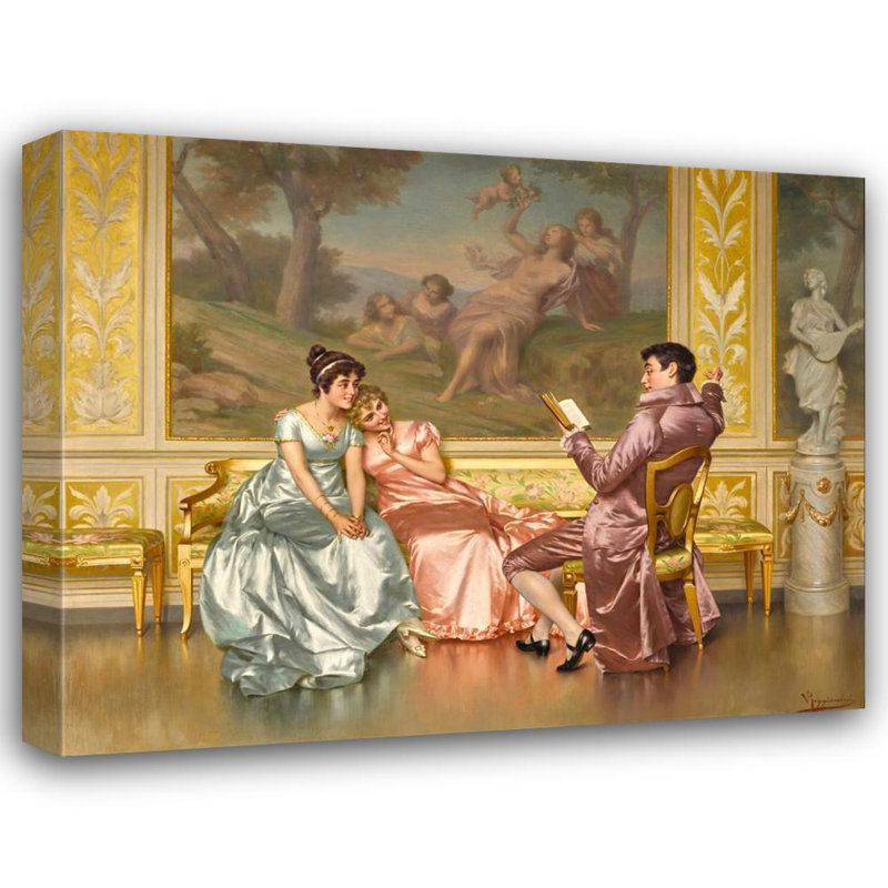«The Poetry Reading» par Vittorio Reggianini - Art mural sur toile tendue avec châssis, H 18 po x l 14 po