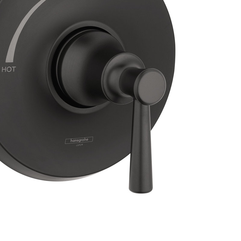 Hansgrohe Joleena Transitional 1-Handle 7-Inch Wide Pressure/ Shower Balance Valve Trim Only In Chrome, 04779000, Matte Black