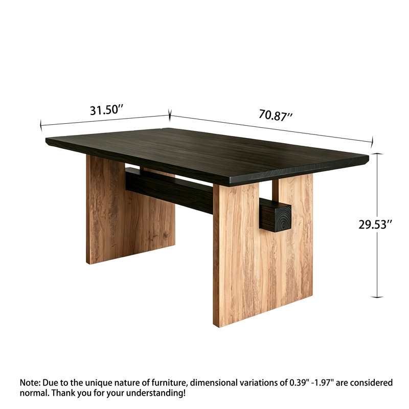 Table de salle à manger 70,87 "Mid-Century, H 29,53 po x l 70,87 po x P 31,50 po