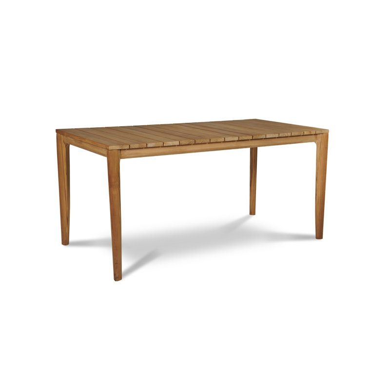 Del Ray 63-inch Rectangular Teak Outdoor Dining Table With Umbrella Hole