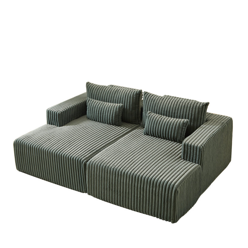 Canapé-lit modulaire surdimensionné de 87 po Modern, Vert