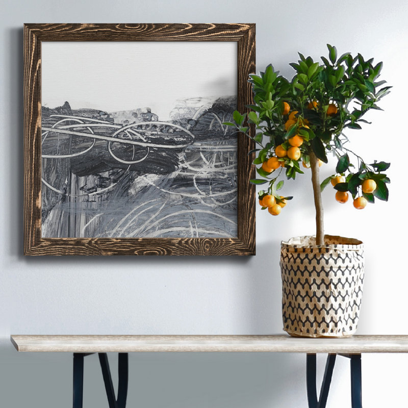 Scribble Out I - Toile encadrée de qualité supérieure - prête à être accrochée, H 34,5 po x l 34,5 po x P 1 po