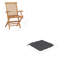 Ensemble de 2 chaises d'appoint pour l'extérieur, design pliant, gris, bois de teck brun