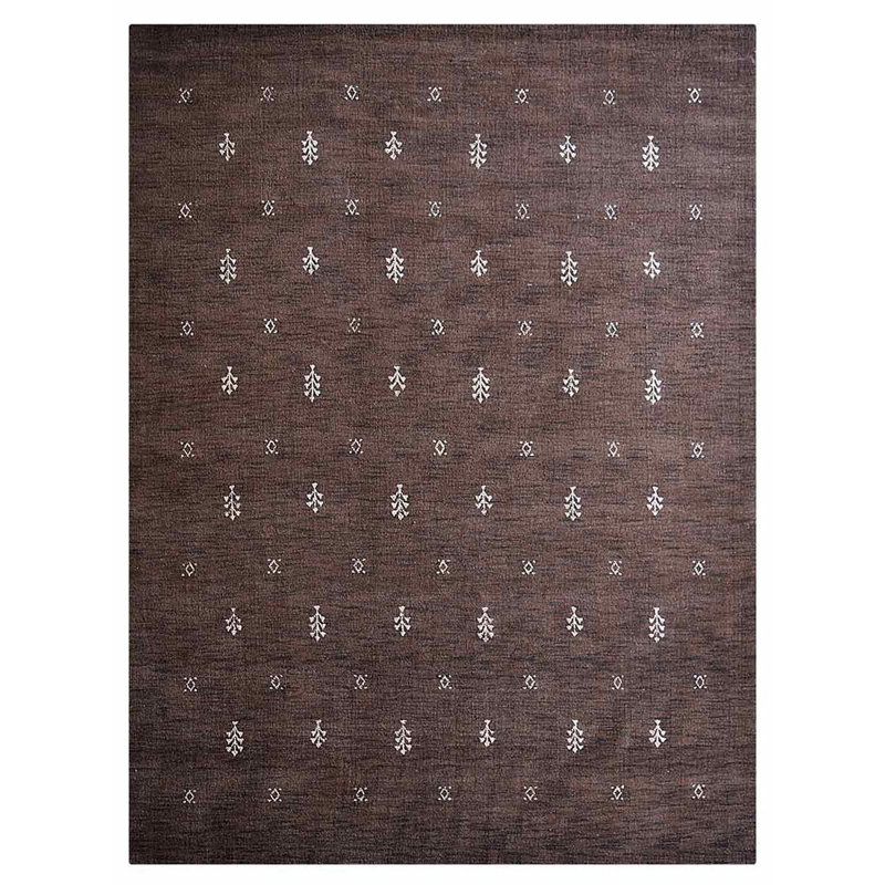 Ownby Hand Knotted Loom Wool Eco-Friendly Area Rugs  -  Rectangle, Brown White Color, Contemporary Modern Design, High Pile Thick Handmade Anti Skid Area Rugs for Living Room, Bed Room