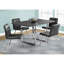 Table de salle à manger rectangulaire 60 po, surface stratifiée grise, base en métal, design contemporain, table à 4 places 60 po, ajustement des pieds, moderne