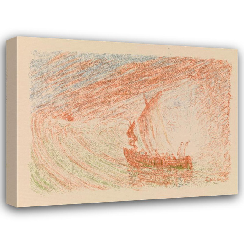«Christ Calms the Storm» par James Ensor - Art mural sur toile tendue avec châssis, H 40 po x l 28 po