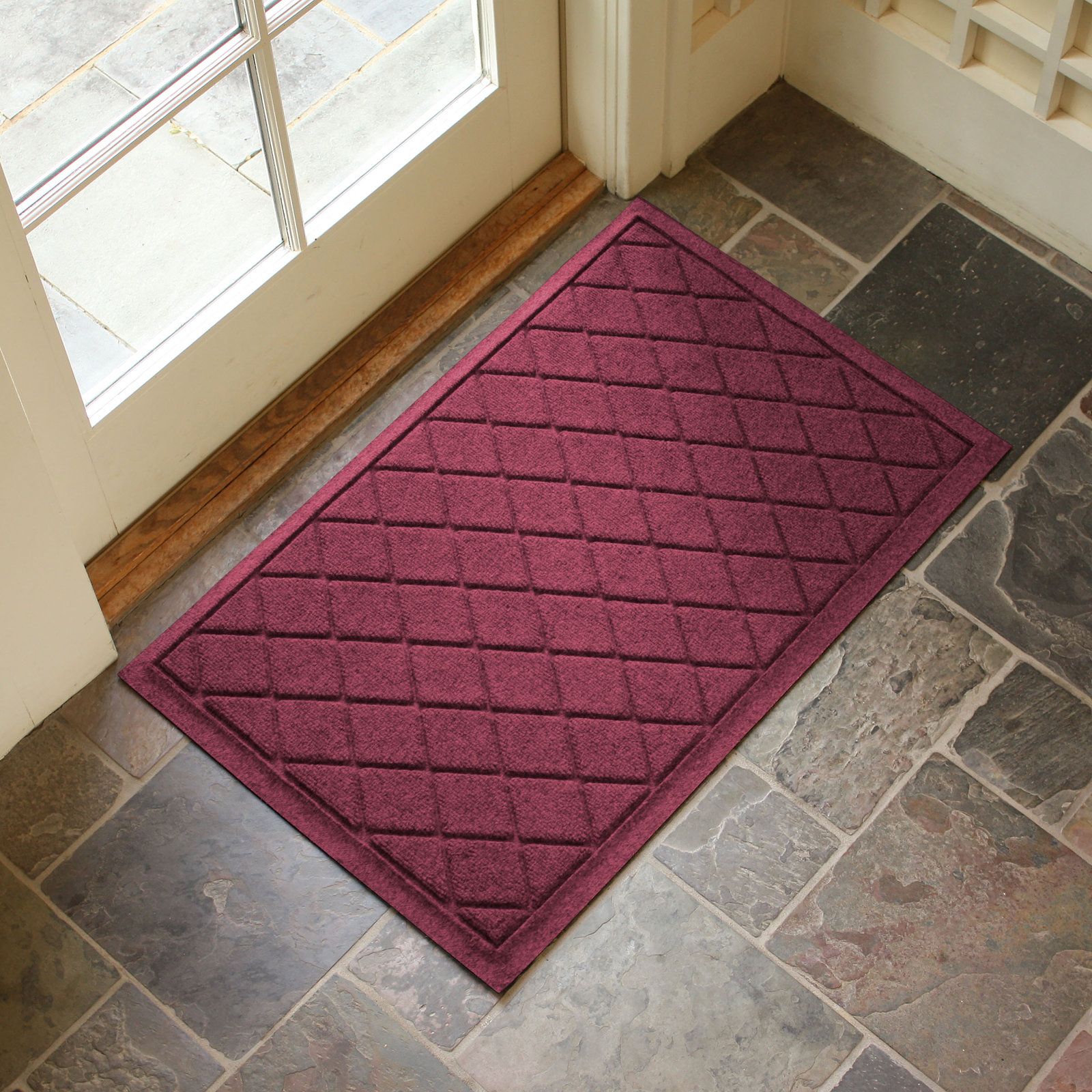 WaterHog Non-Slip Indoor/Outdoor Doormat, Bordeaux, Rectangle 24" x 36"
