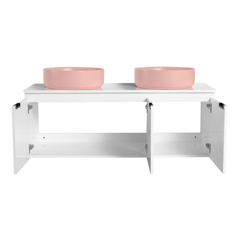 Meubles-lavabos modernes de 122 cm (incluant le meuble et le lavabo) avec rangement