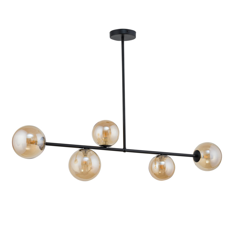Roma 5 - Light Black Sputnik Pendant, Amber