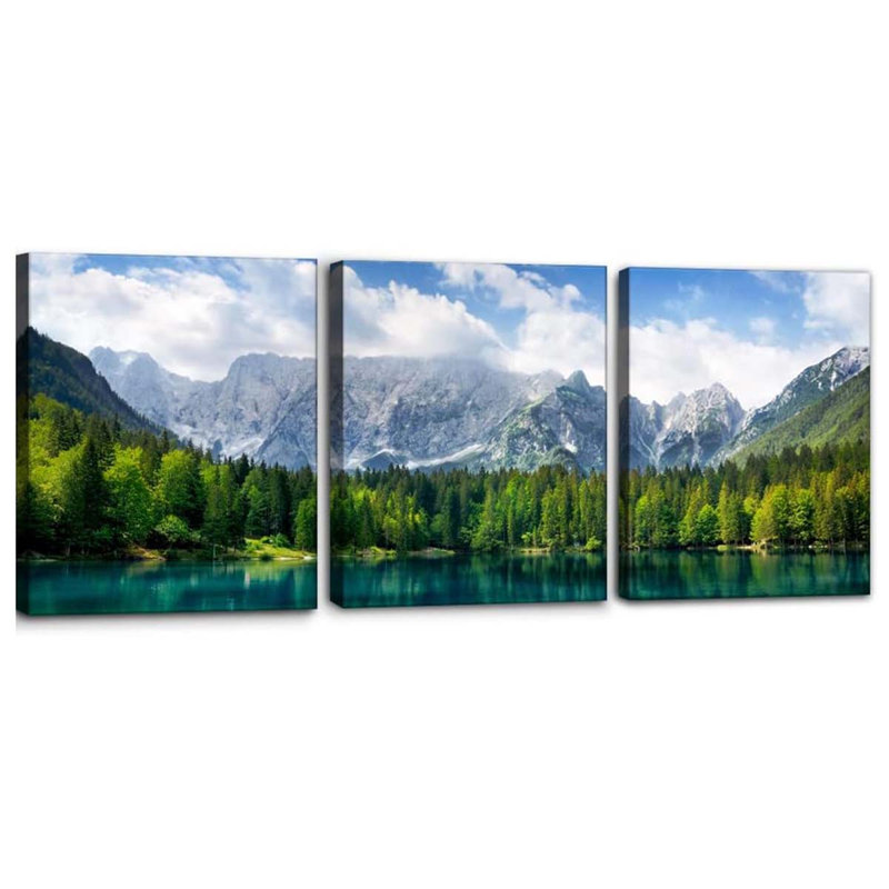 3 Piece Wrapped Canvas Print, 40 cm H x 90 cm W