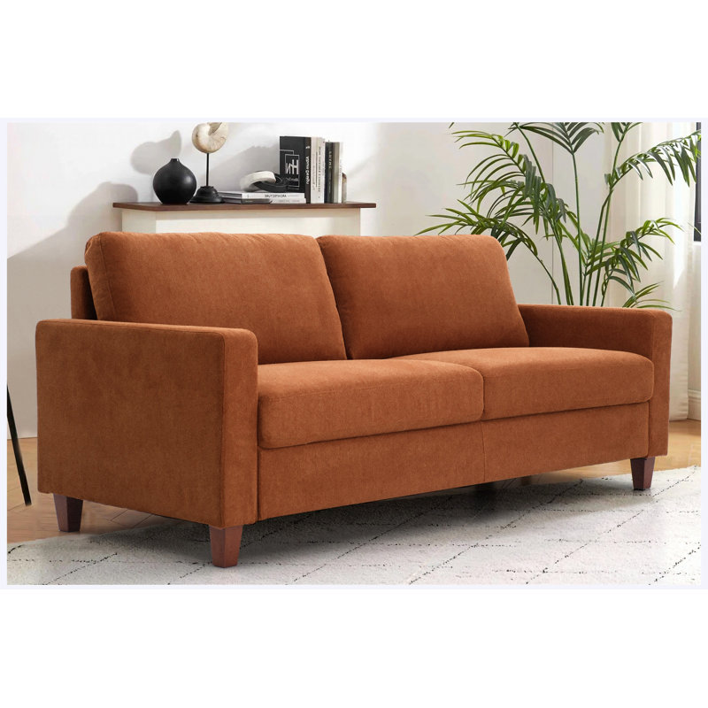 Canapé 3 places Mid-Century, Polyester orange