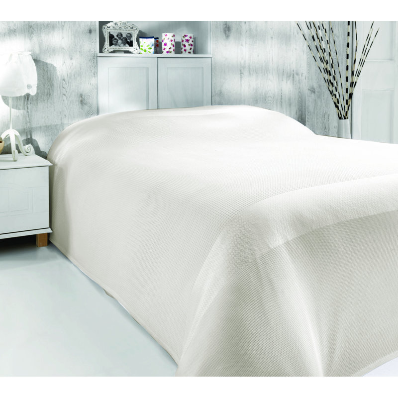 Ensemble de couvre-lit 100% Ingifast, Couvre-lit 63 po x 94 po, Crème