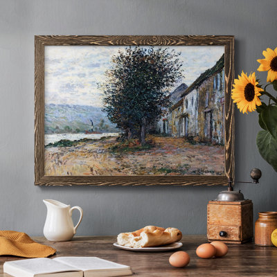 Les rives de la seine à Lavacourt, 1878, peinture sur toile encadrée