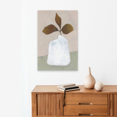 Feuille divisée sérénité - ferme moderne contemporaine, vase moderne, feuilles vertes, art minimaliste