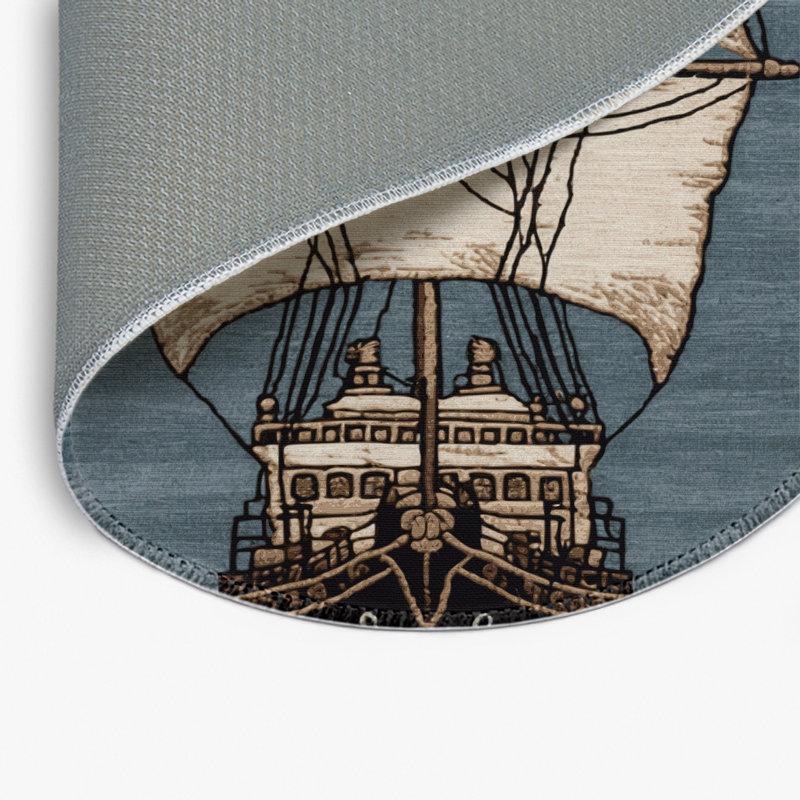 Tapis intérieur et extérieur gris Transport, Rond 5 pi