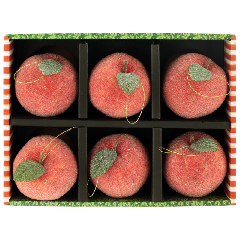 Frosted Apple Ornament , 3 Inches