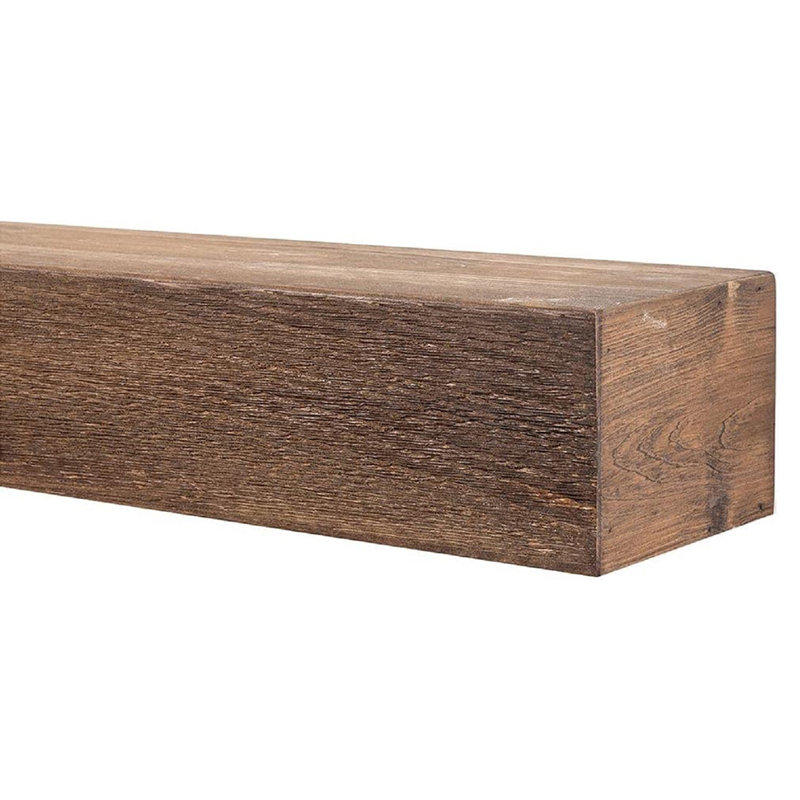 Tablette de cheminée rustique en bois - fabriquée et usinée à la main aux États-Unis, Blanc, 4", 72 po de longueur