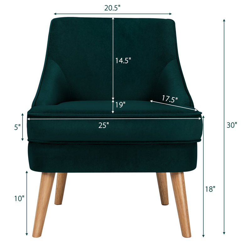 Jomira Velvet Side Chair, Green Velvet