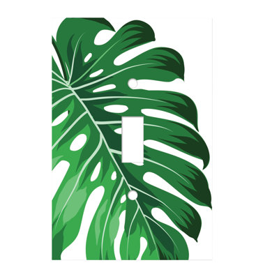 Green Monstera Single Toggle Switchplate